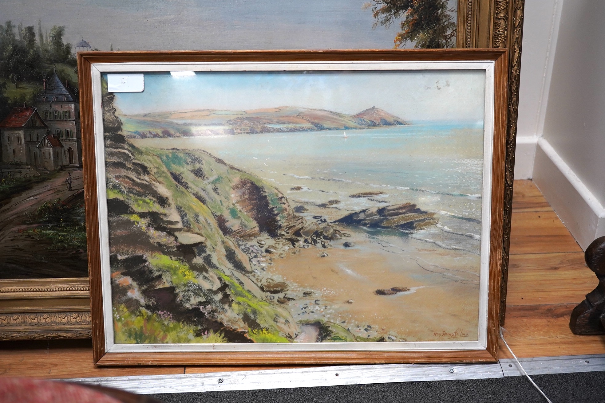 Roy Stringfellow (1921-2008), pastel, 'Tregonhawke beach, Whitsand Bay', signed, 39 x 54cm. Condition - fair